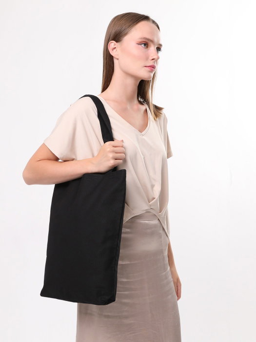 Zoozie Bags 1416 Bolso Tote de Algodón Negro 35 x 40 x 8 cm